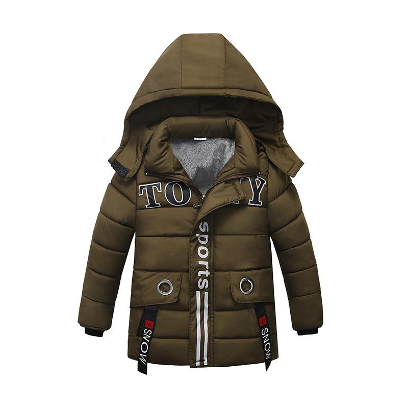 Baby Boy Snowsuit Cotton Padded Jacket Letter Printed Detachable Hooded Cashmere thickening Down Coat Kids Designer Winter Clothes 2-5T